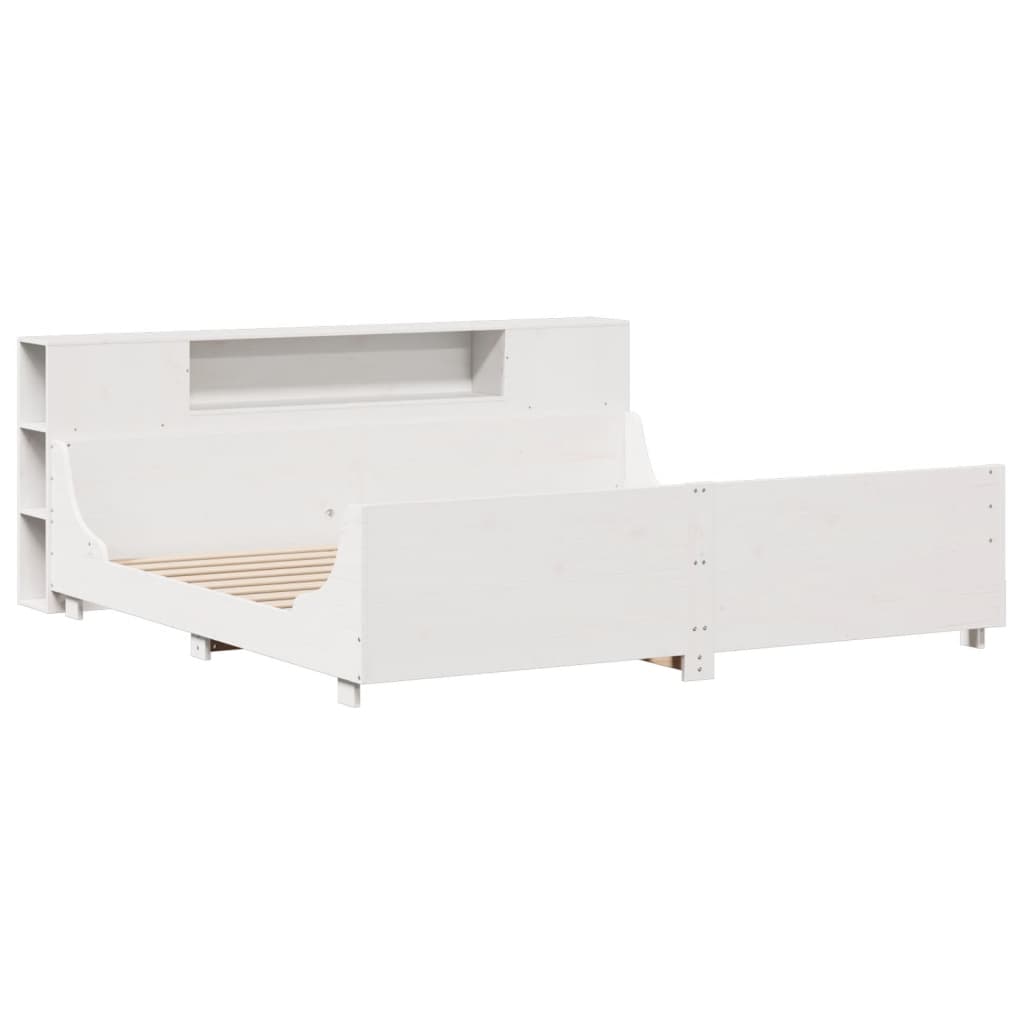 Bed Frame without Mattress White 180x200 cm Super King Solid Wood Pine