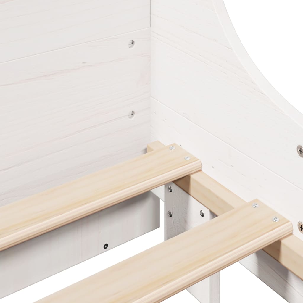 Bed Frame without Mattress White 180x200 cm Super King Solid Wood Pine