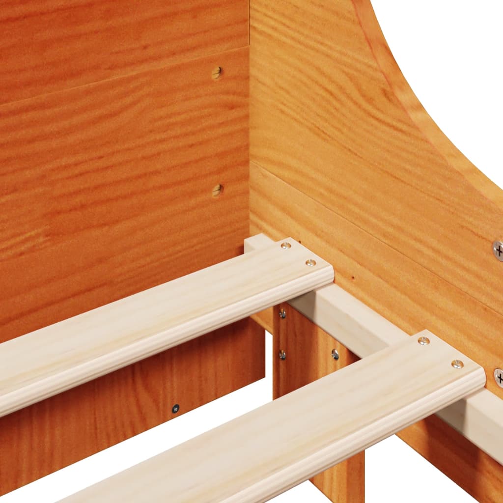 Bed Frame without Mattress Wax Brown 180x200 cm Super King Solid Wood Pine