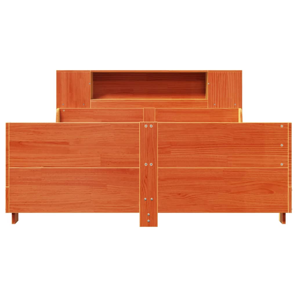Bed Frame without Mattress Wax Brown 160x200 cm Solid Wood Pine