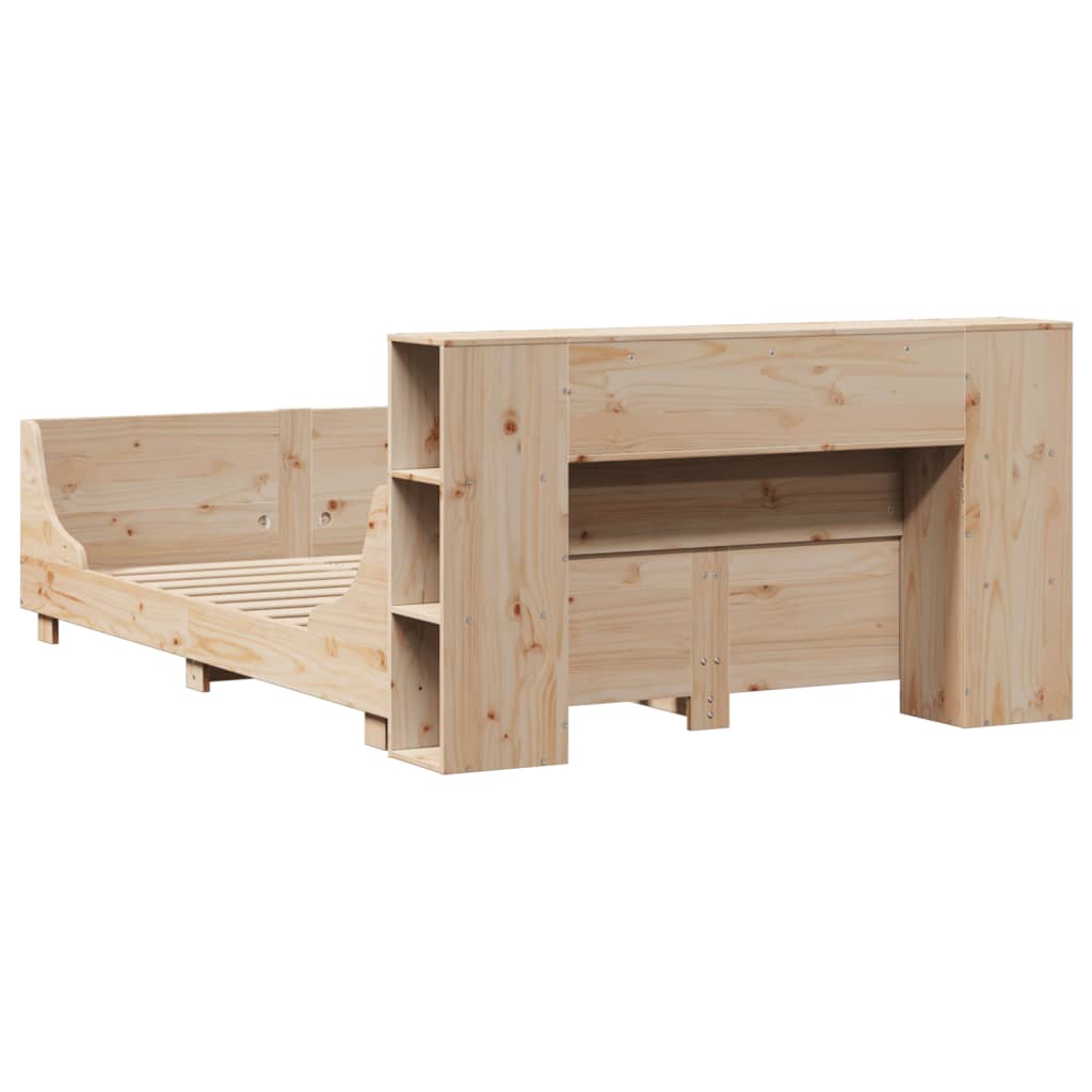 Bed Frame without Mattress 150x200 cm King Size Solid Wood Pine