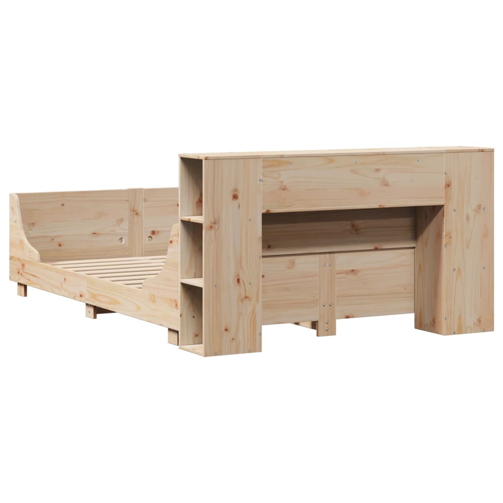 Bed Frame without Mattress 140x200 cm Solid Wood Pine