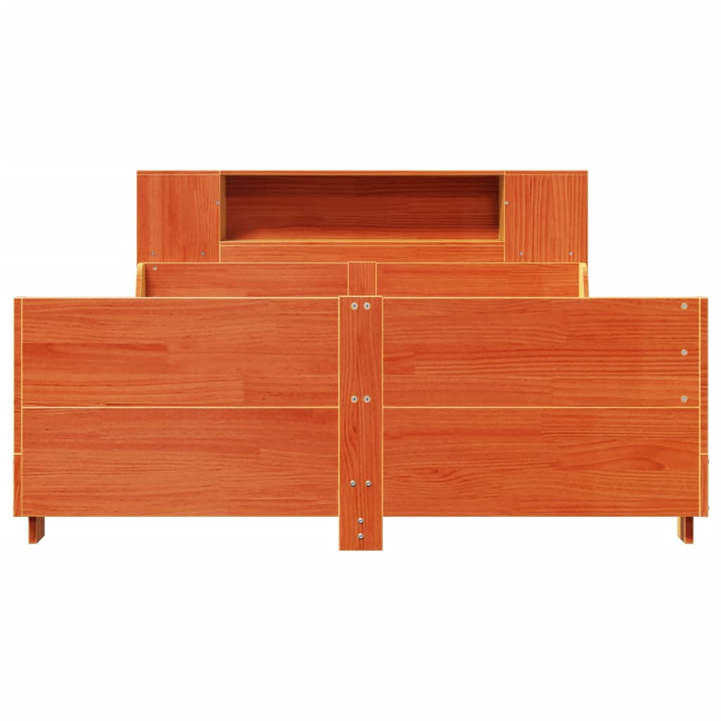 Bed Frame without Mattress Wax Brown 140x200 cm Solid Wood Pine