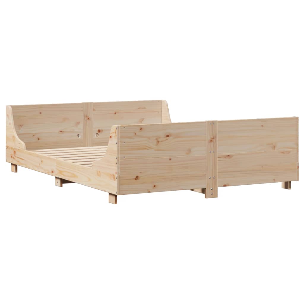 Bed Frame without Mattress 120x200 cm Solid Wood Pine