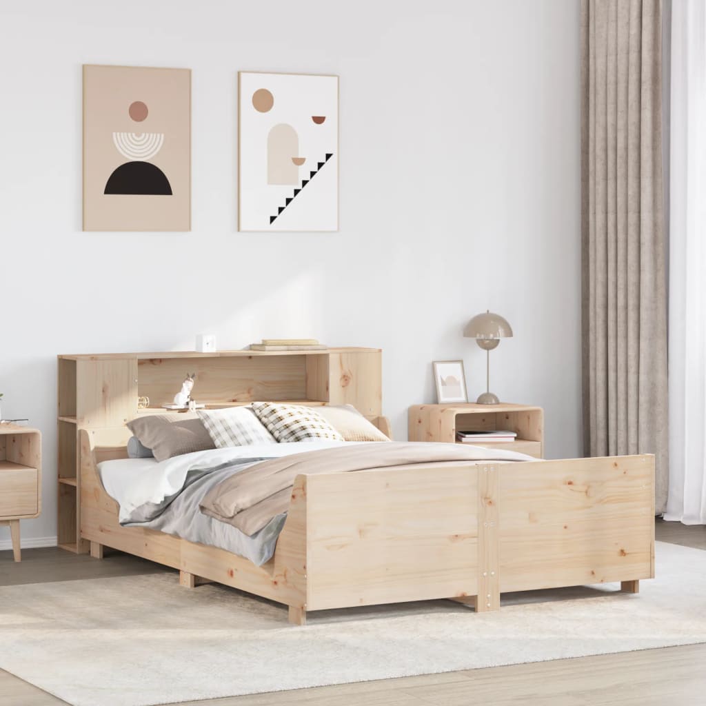 Bed Frame without Mattress 120x200 cm Solid Wood Pine