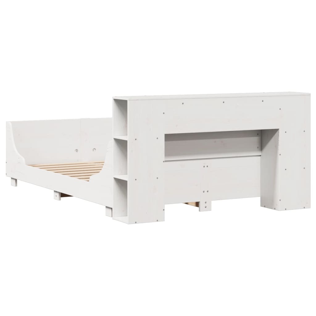 Bed Frame without Mattress White 120x200 cm Solid Wood Pine