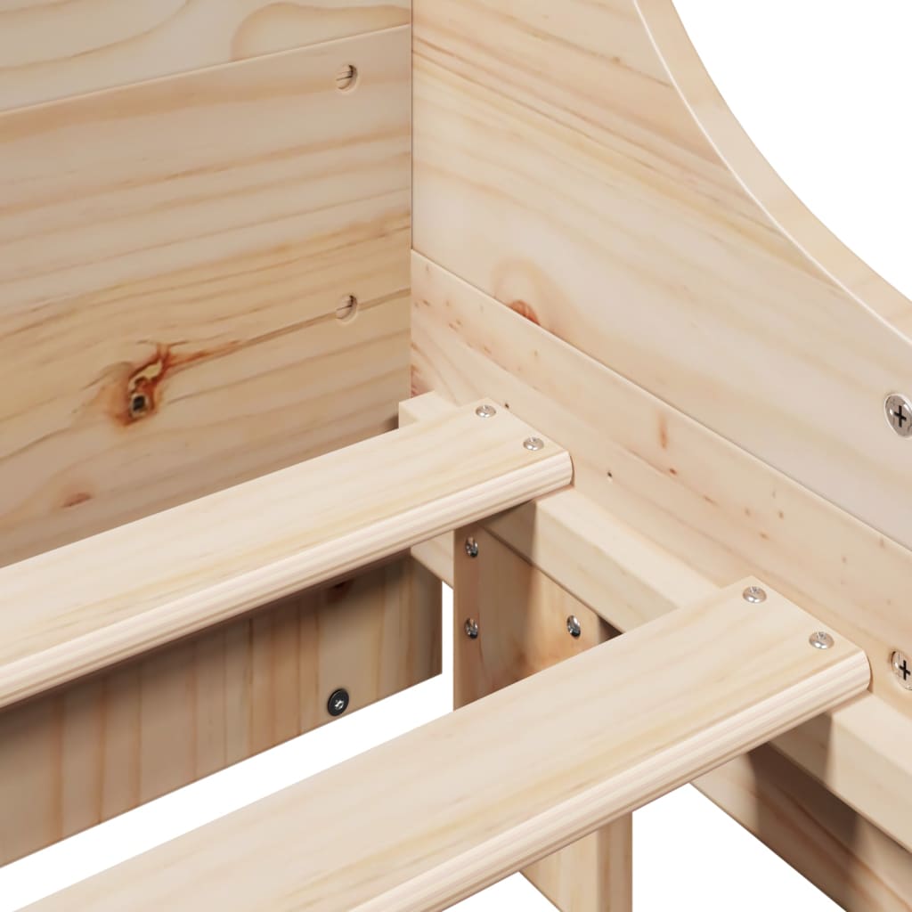 Bed Frame without Mattress 140x190 cm Solid Wood Pine
