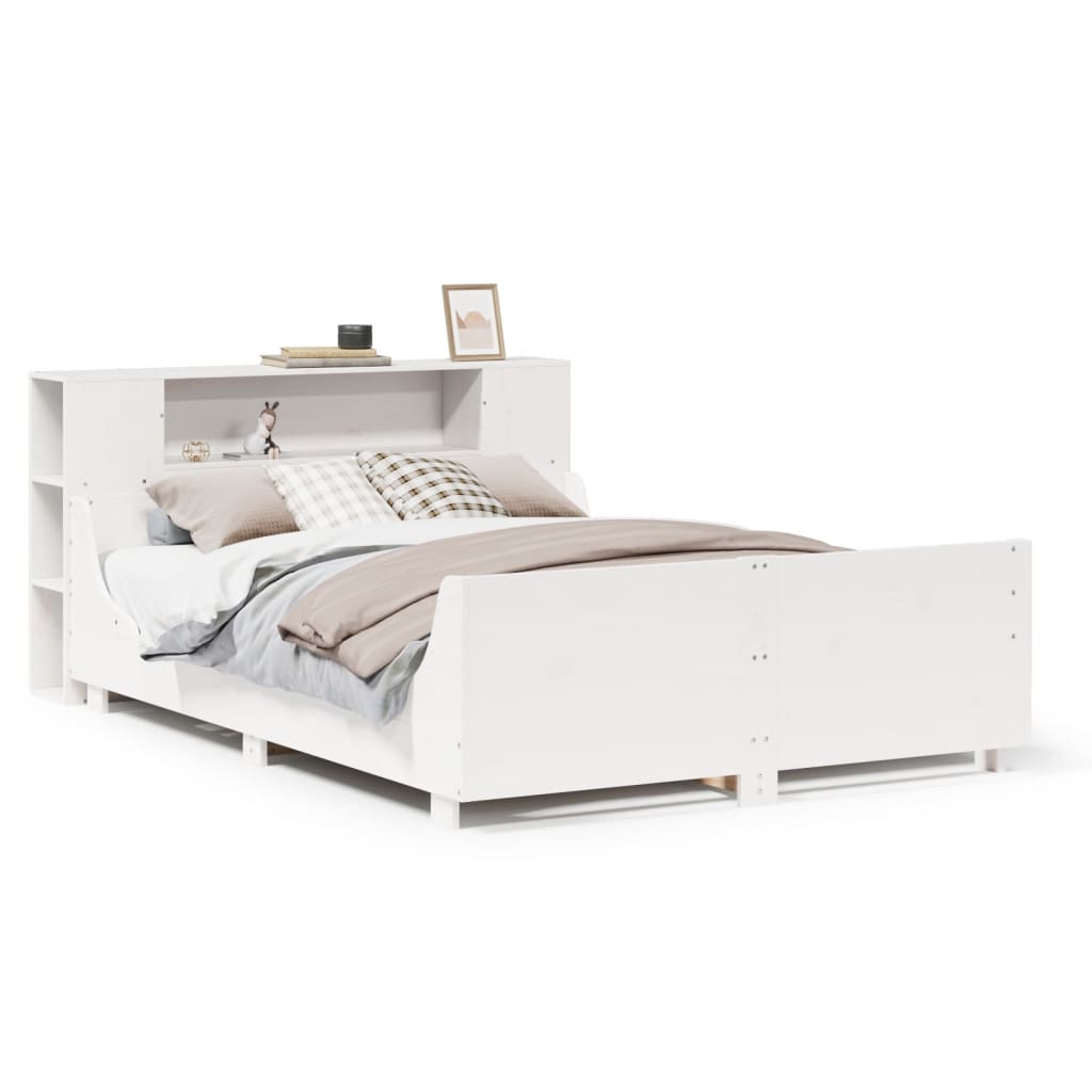 Bed Frame without Mattress White 120x190 cm Small Double Solid Wood Pine