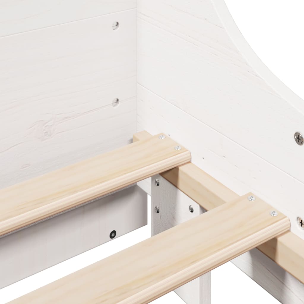 Bed Frame without Mattress White 120x190 cm Small Double Solid Wood Pine
