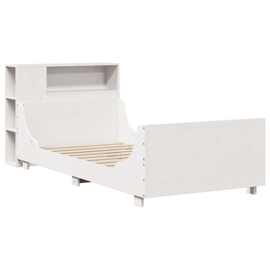 Bed Frame without Mattress White 100x200 cm Solid Wood Pine