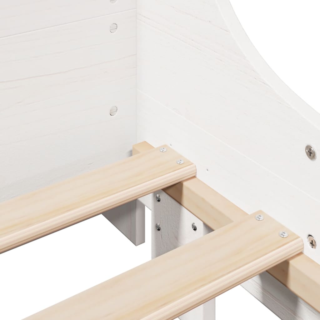 Bed Frame without Mattress White 100x200 cm Solid Wood Pine