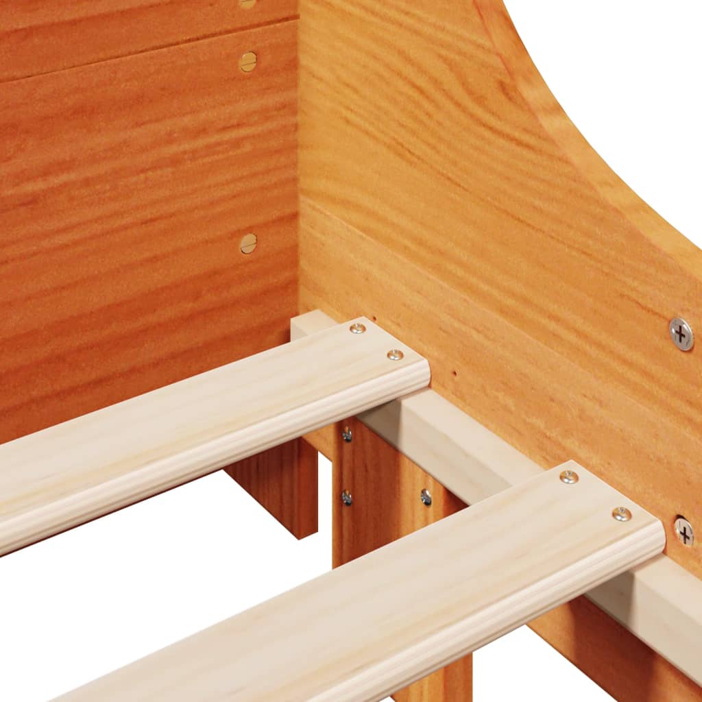 Bed Frame without Mattress Wax Brown 100x200 cm Solid Wood Pine