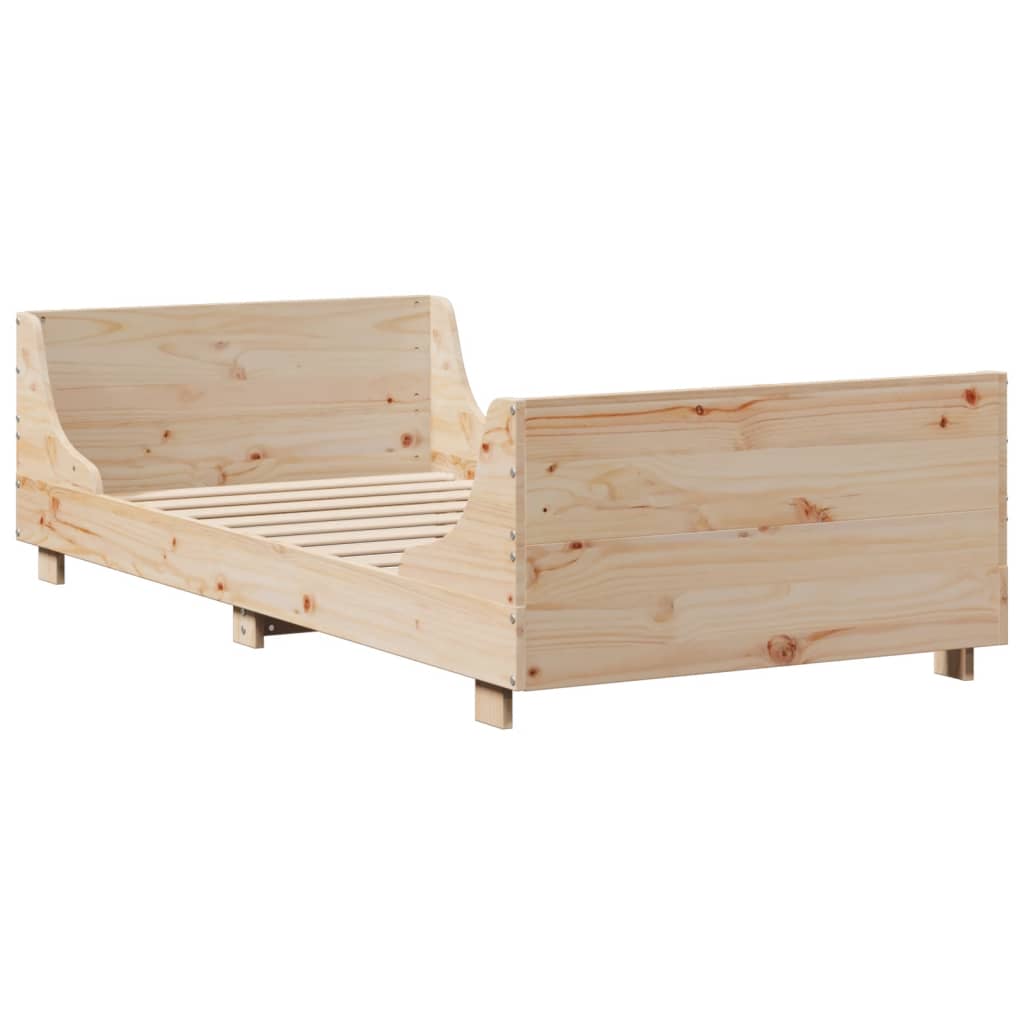 Bed Frame without Mattress 90x200 cm Solid Wood Pine