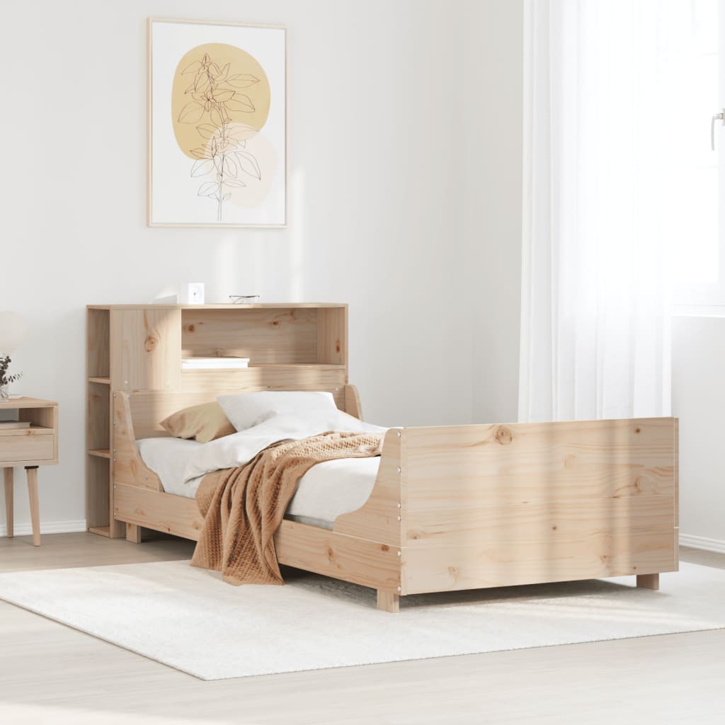 Bed Frame without Mattress 90x200 cm Solid Wood Pine