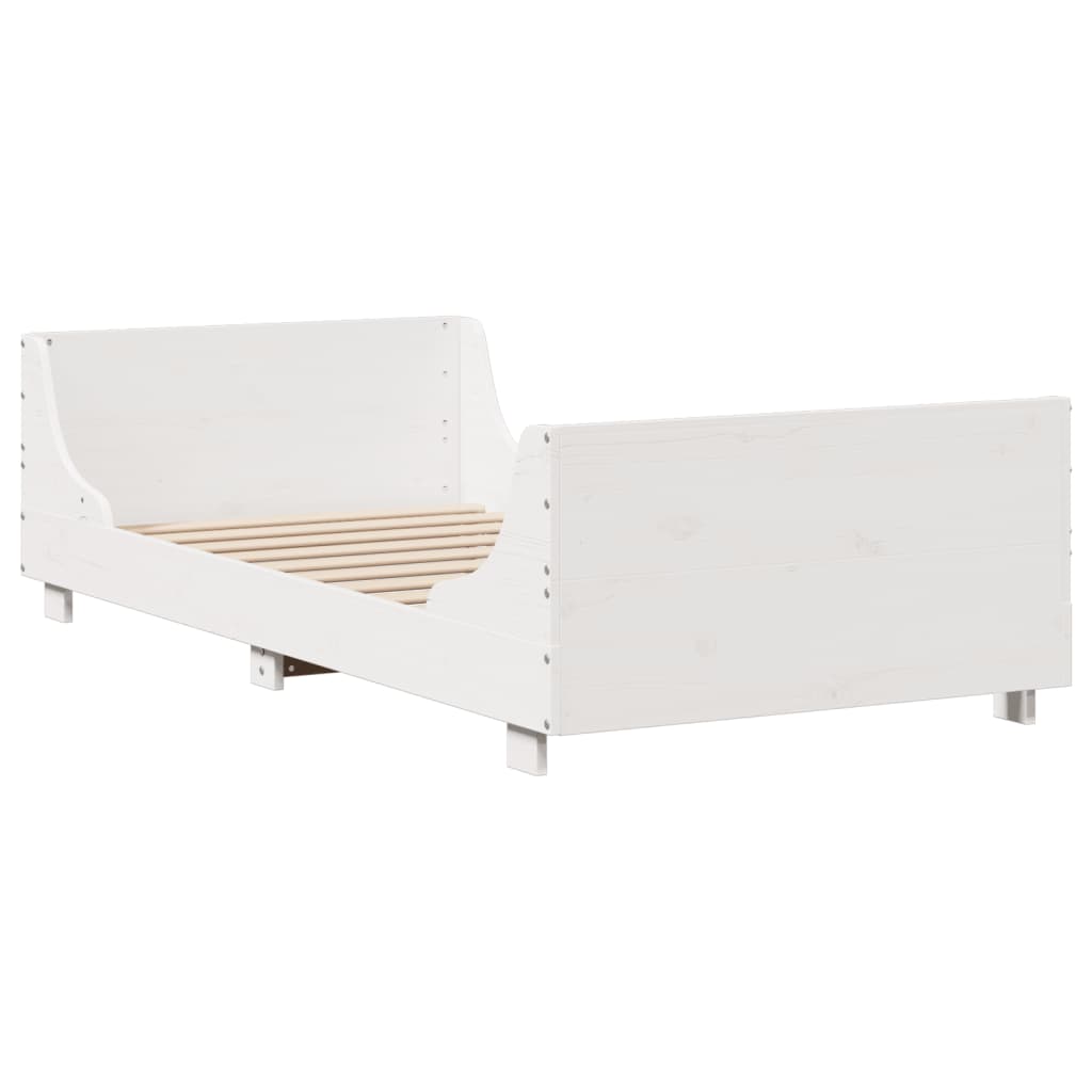 Bed Frame without Mattress White 90x200 cm Solid Wood Pine
