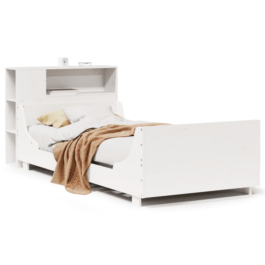 Bed Frame without Mattress White 90x190 cm Single Solid Wood Pine