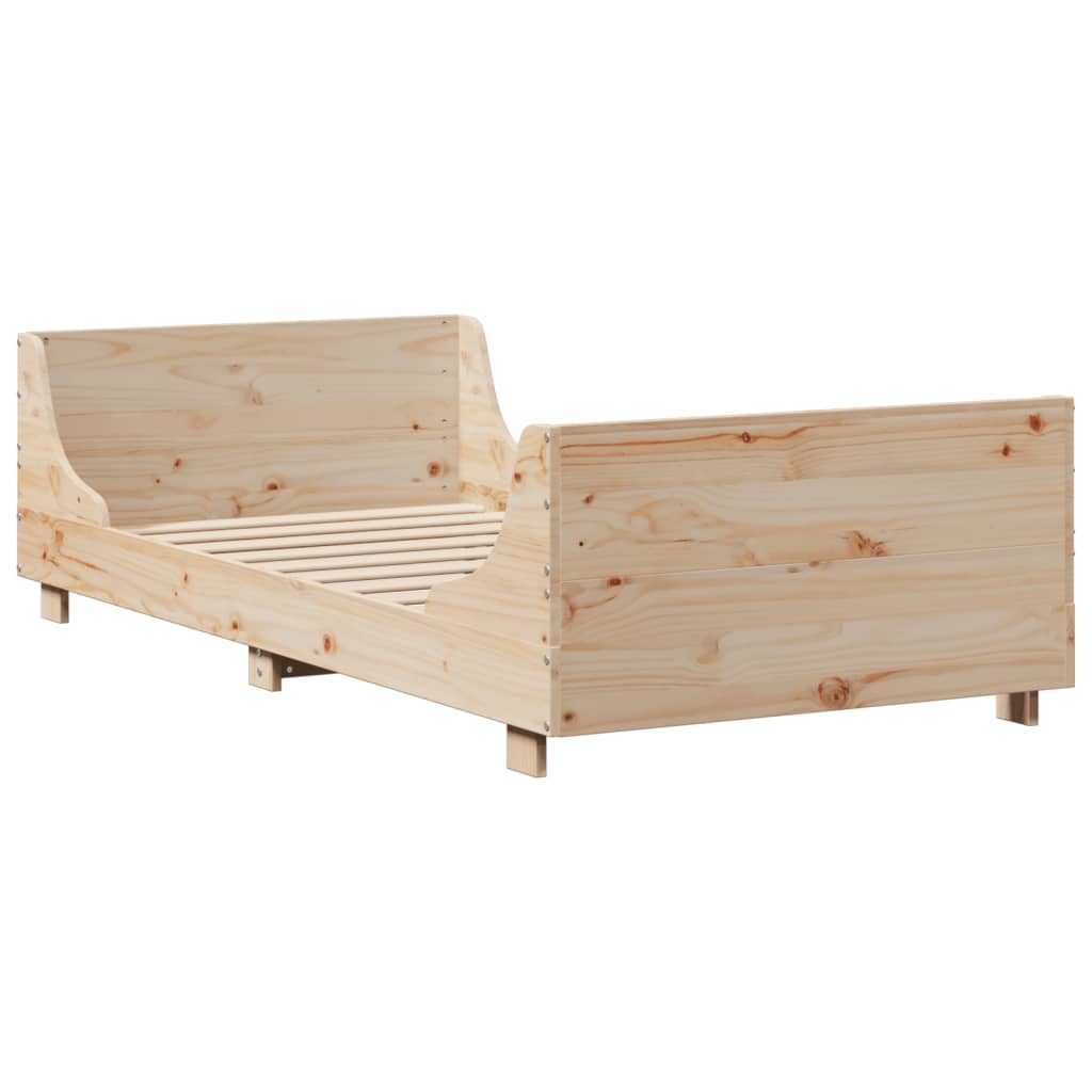 Bed Frame without Mattress 75x190 cm Small Single Solid Wood Pine