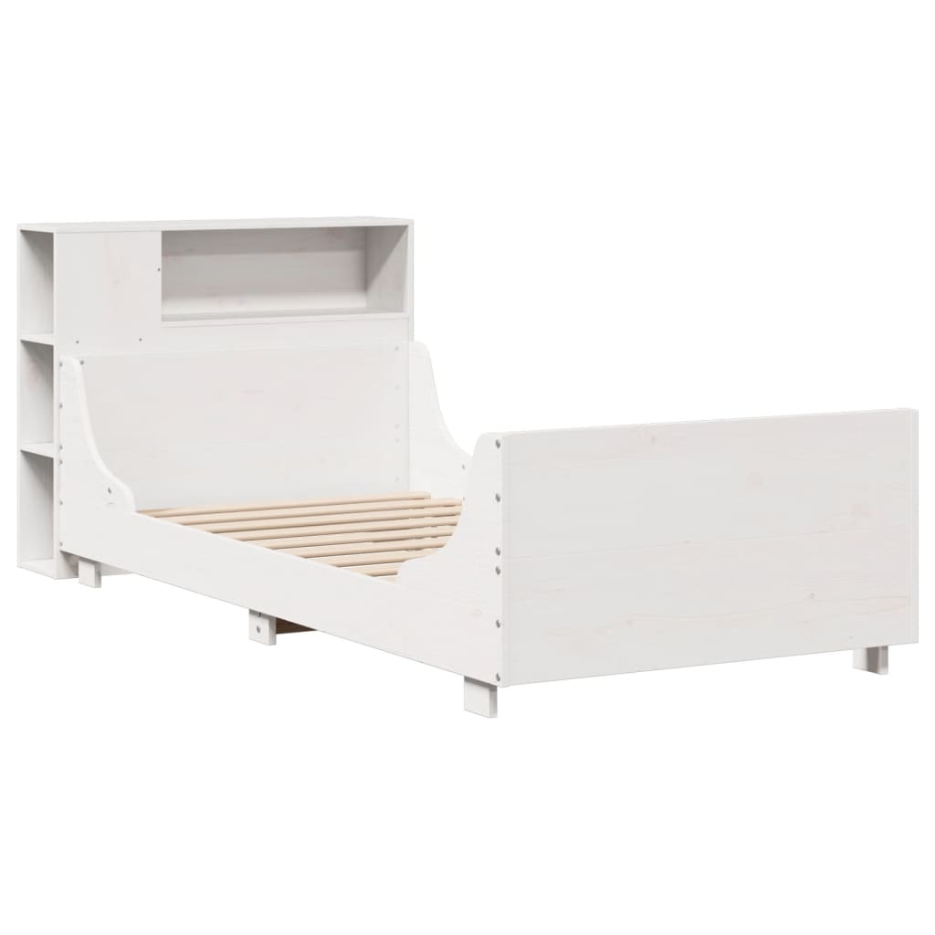 Bed Frame without Mattress White 75x190 cm Small Single Solid Wood Pine
