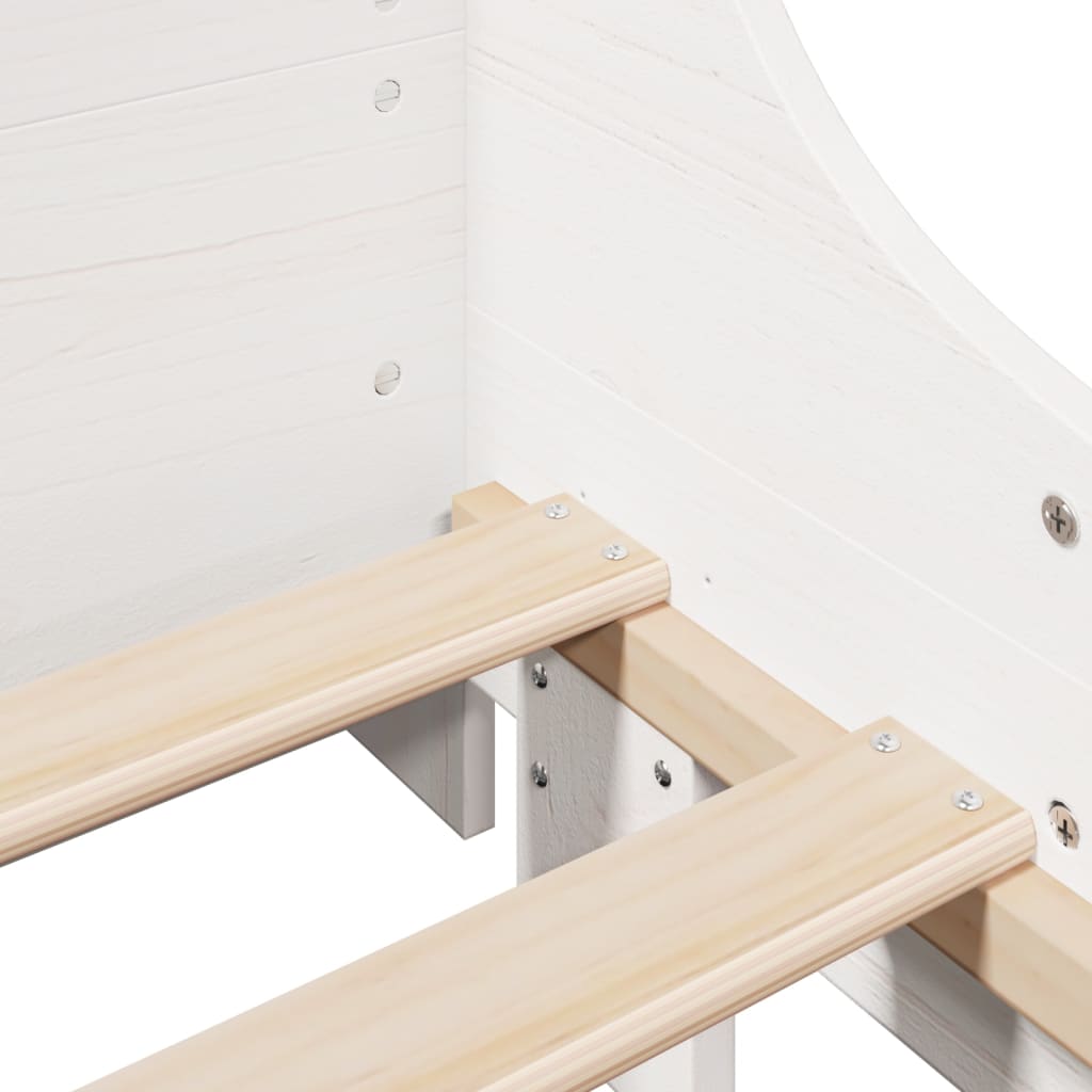 Bed Frame without Mattress White 75x190 cm Small Single Solid Wood Pine