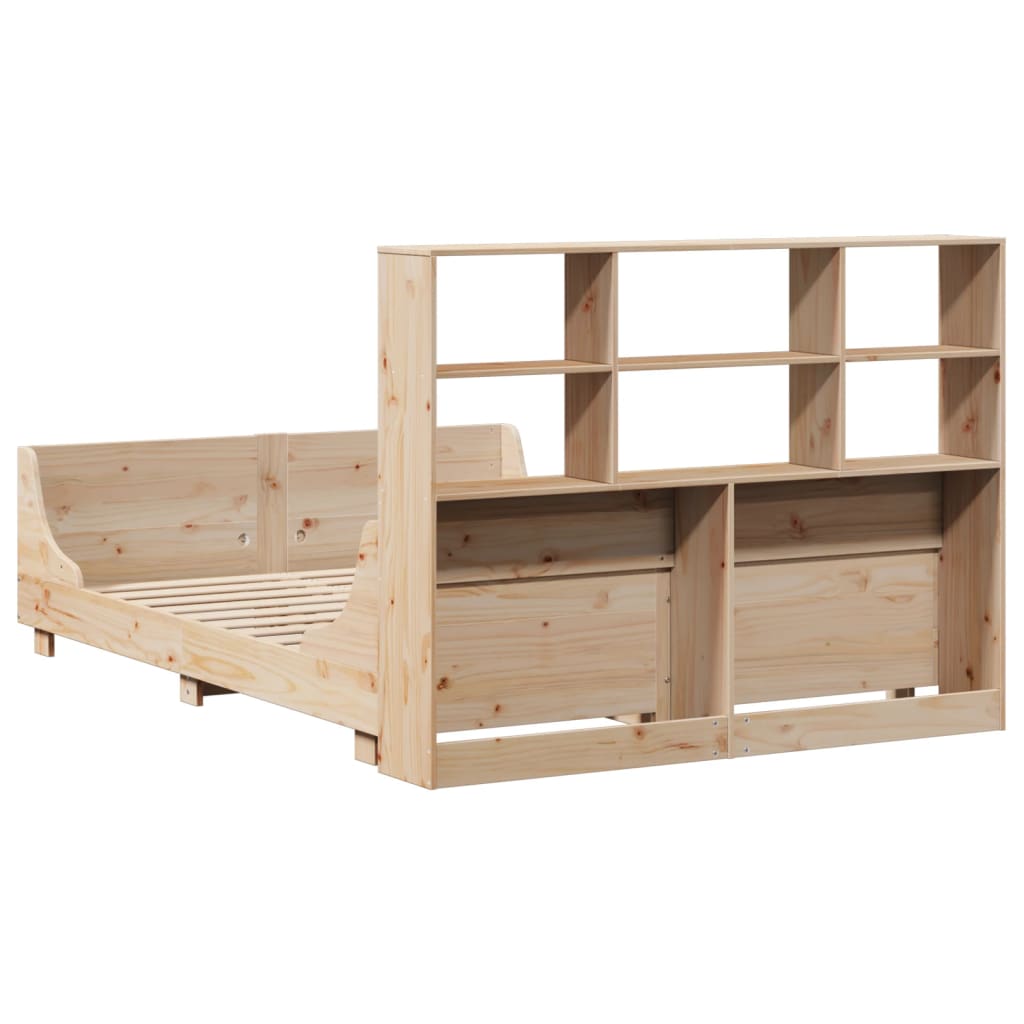 Bookcase Bed without Mattress 160x200 cm Solid Wood