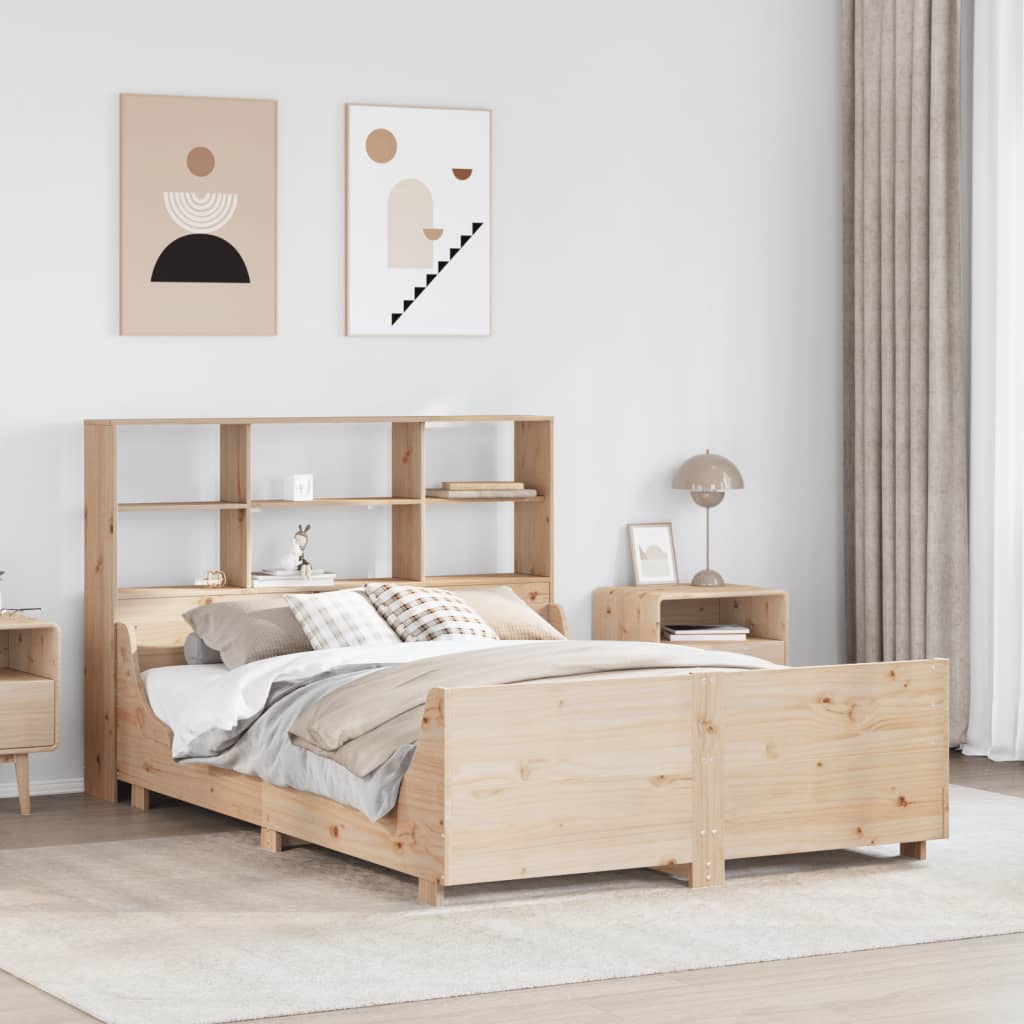 Bookcase Bed without Mattress 160x200 cm Solid Wood