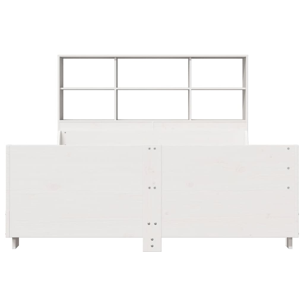 Bookcase Bed without Mattress White 160x200 cm Solid Wood