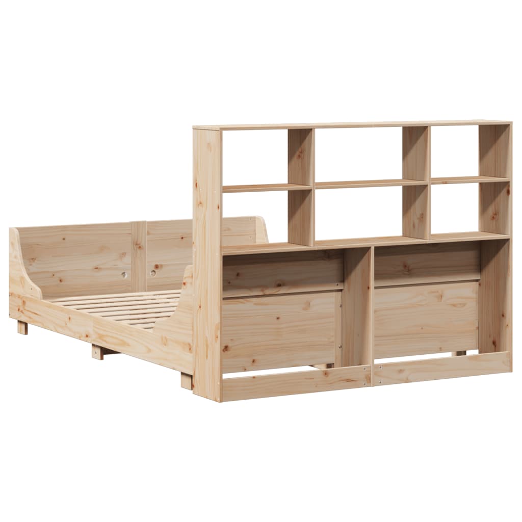 Bookcase Bed without Mattress 150x200 cm King Size Solid Wood