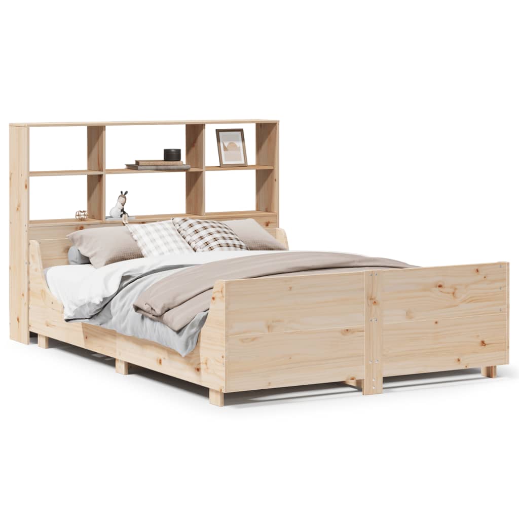 Bookcase Bed without Mattress 140x200 cm Solid Wood