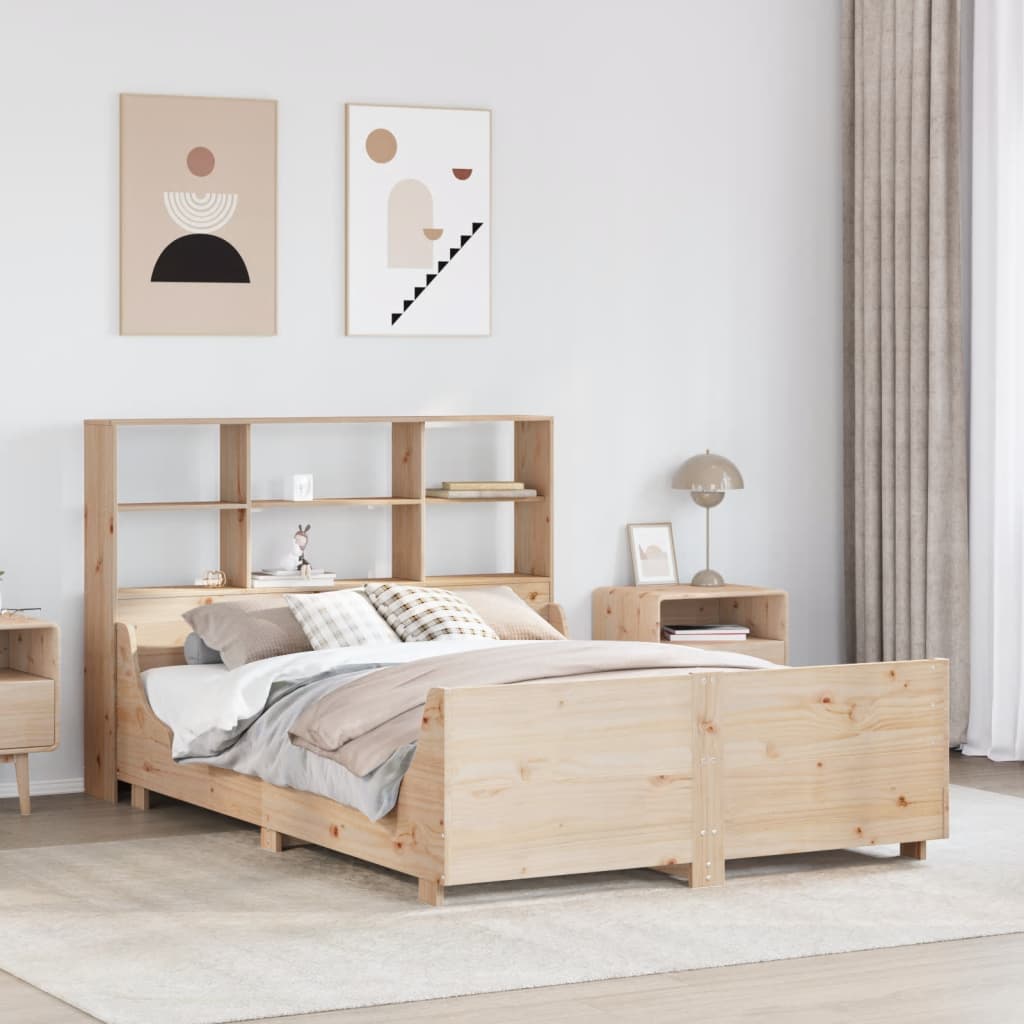 Bookcase Bed without Mattress 140x200 cm Solid Wood