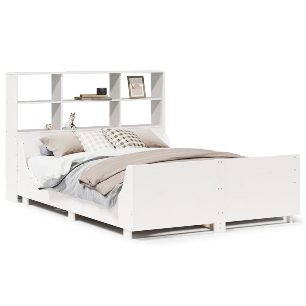 Bookcase Bed without Mattress White 120x200 cm Solid Wood