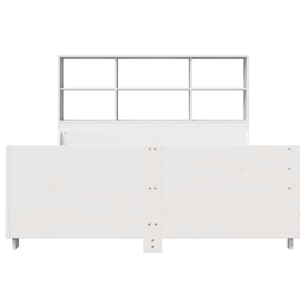 Bookcase Bed without Mattress White 120x200 cm Solid Wood