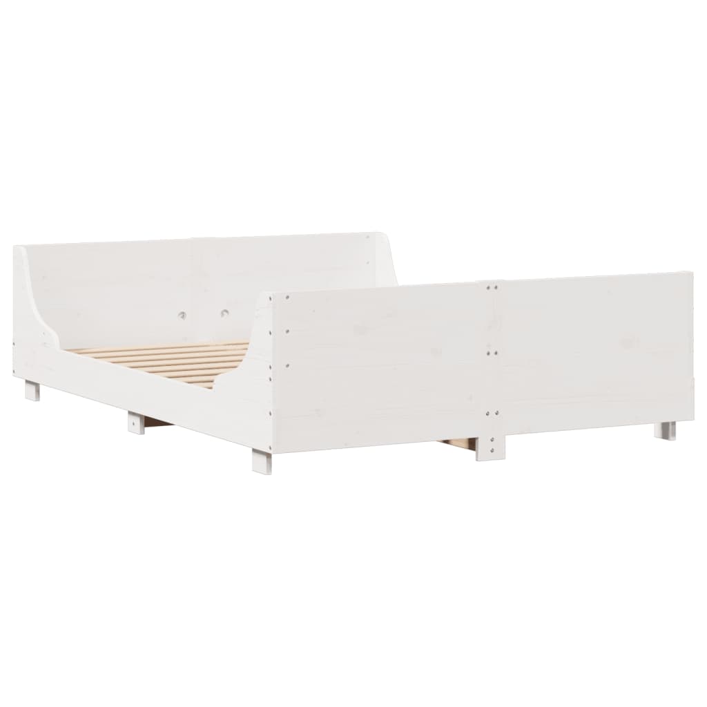 Bookcase Bed without Mattress White 120x200 cm Solid Wood