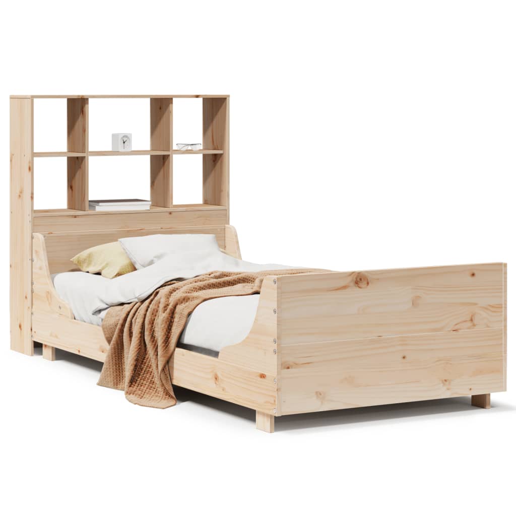 Bookcase Bed without Mattress 90x200 cm Solid Wood