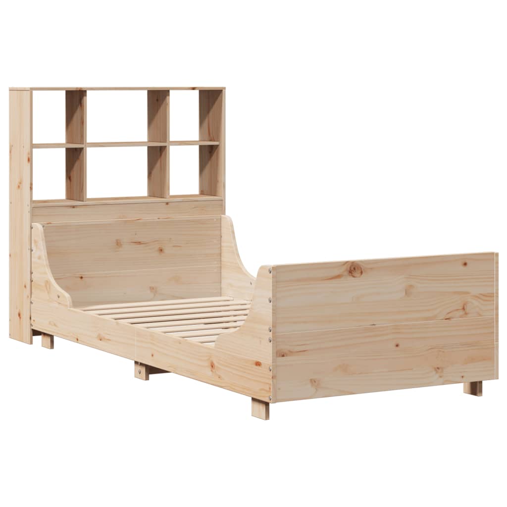 Bookcase Bed without Mattress 90x200 cm Solid Wood