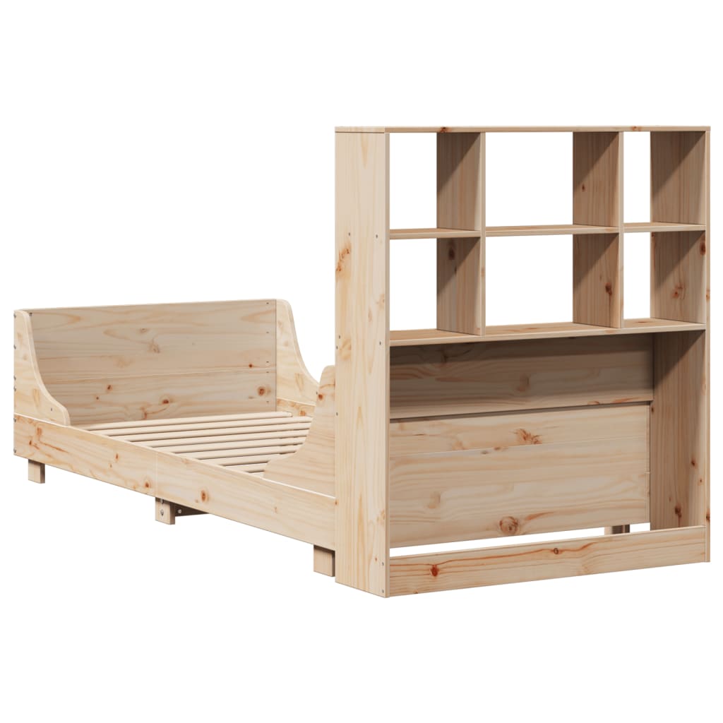 Bookcase Bed without Mattress 90x200 cm Solid Wood