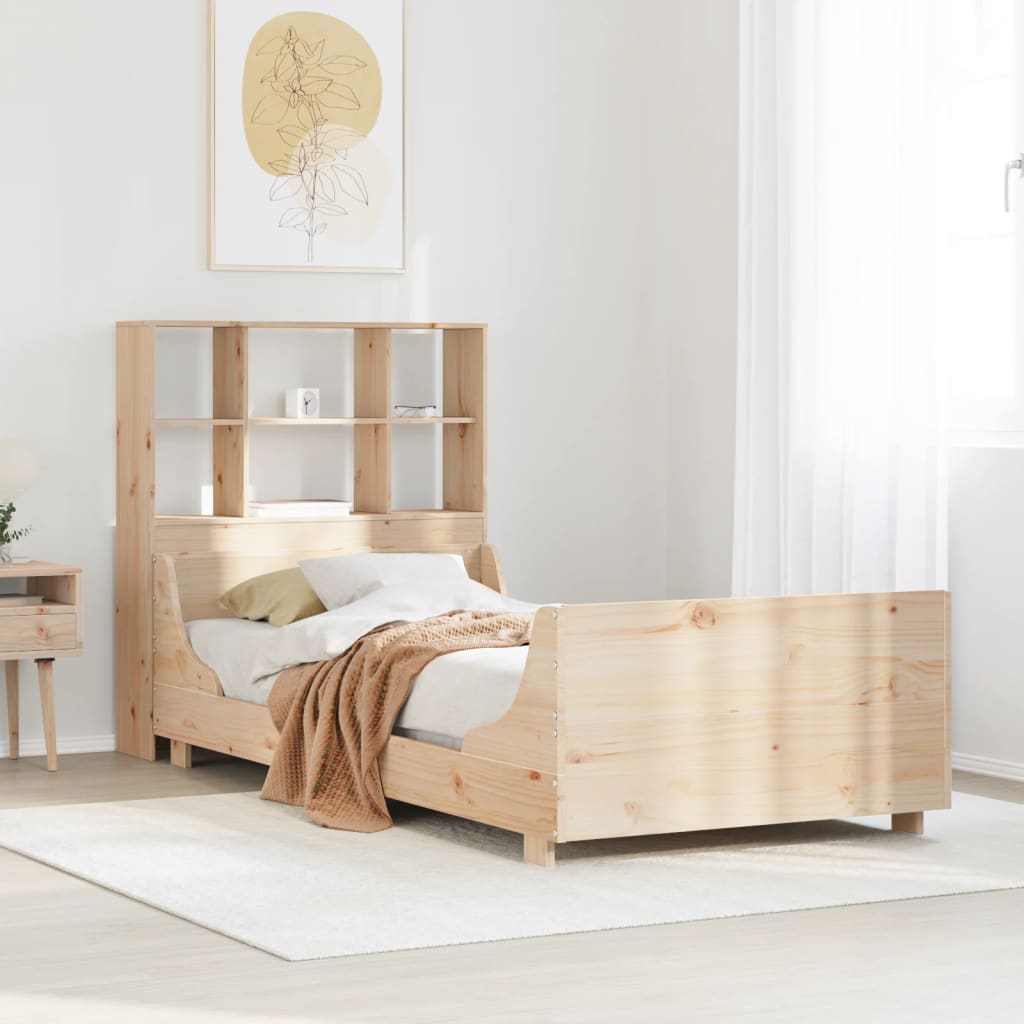 Bookcase Bed without Mattress 90x200 cm Solid Wood