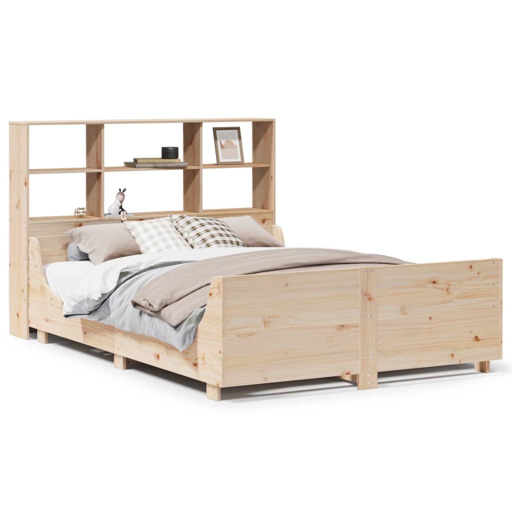 Bookcase Bed without Mattress 140x190 cm Solid Wood