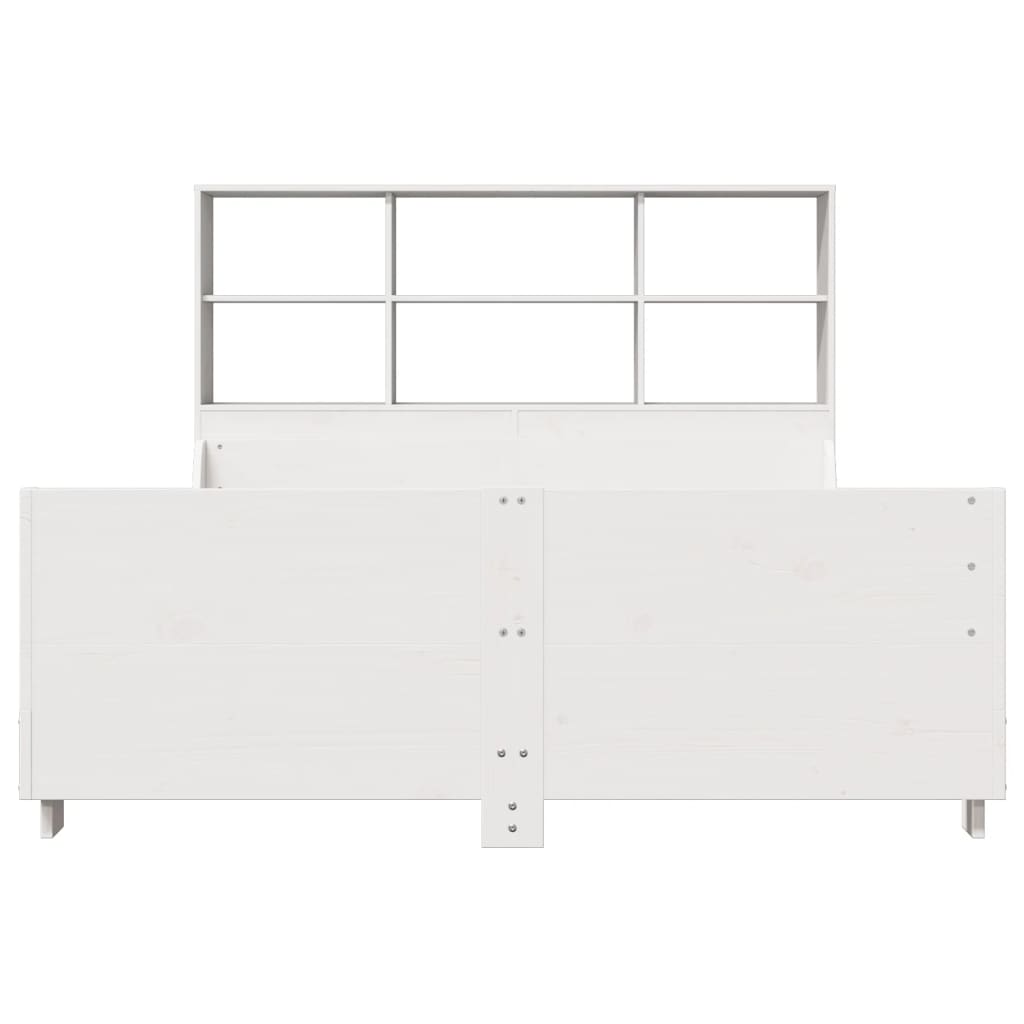 Bookcase Bed without Mattress White 140x190 cm Solid Wood