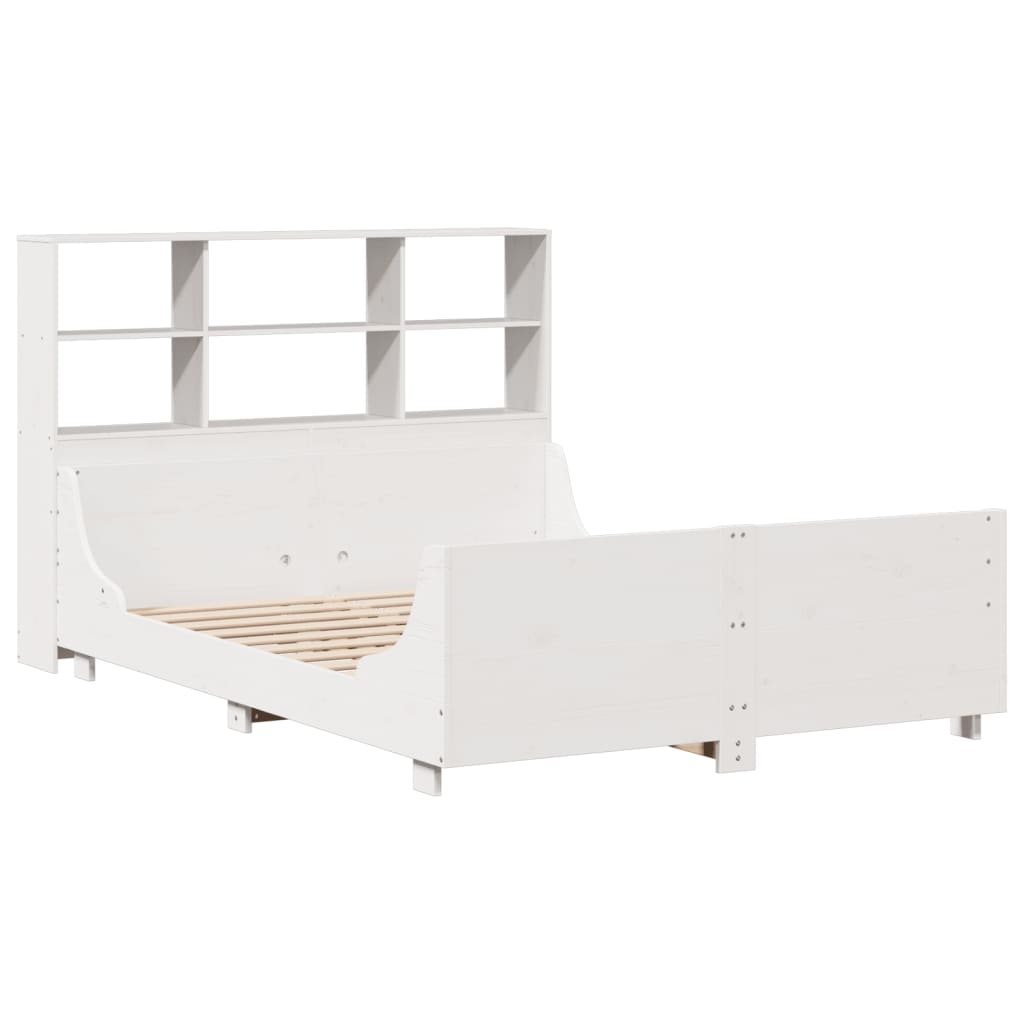 Bookcase Bed without Mattress White 120x190 cm Small Double Solid Wood