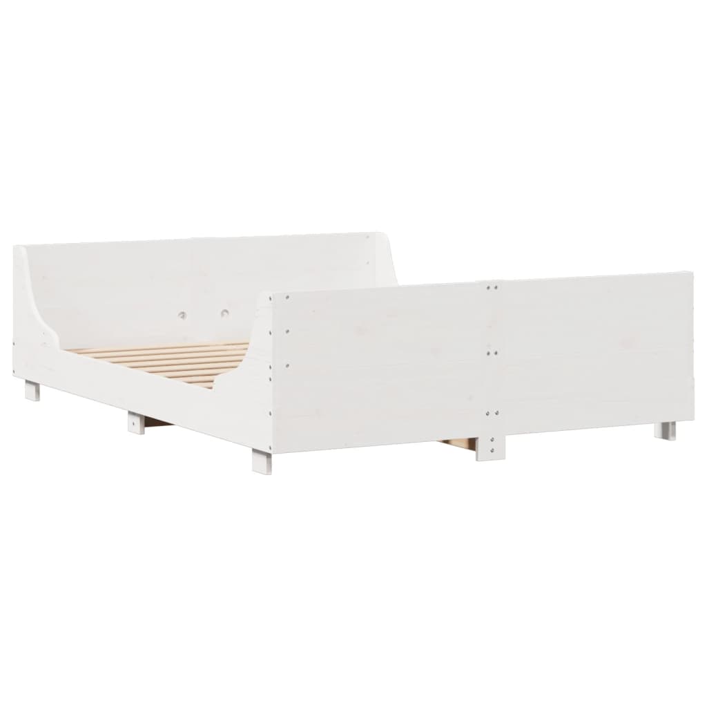 Bookcase Bed without Mattress White 120x190 cm Small Double Solid Wood