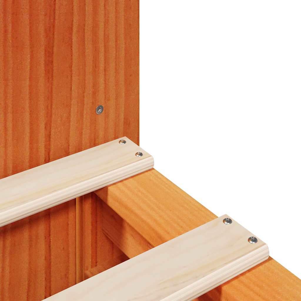 Bookcase Bed without Mattress Wax Brown 200x200 cm Solid Wood