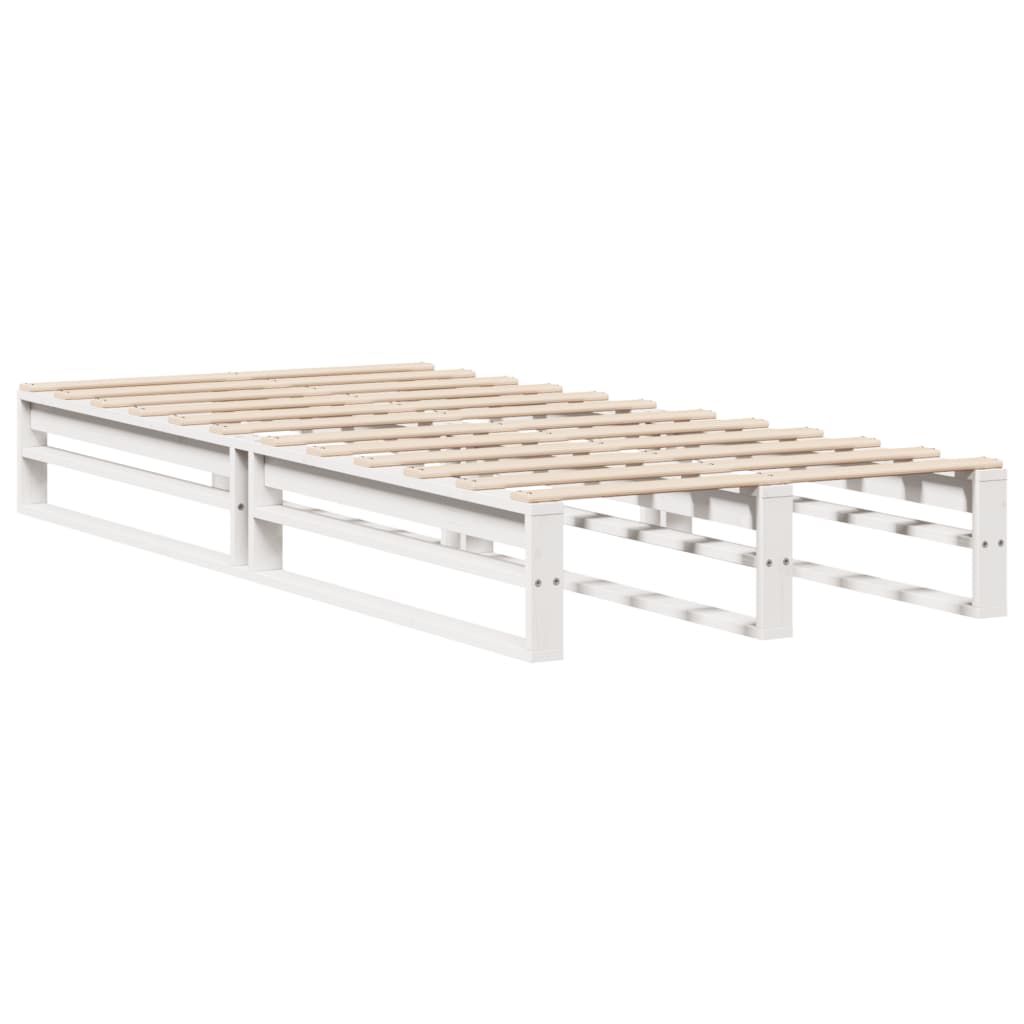 Bookcase Bed without Mattress White 90x200 cm Solid Wood