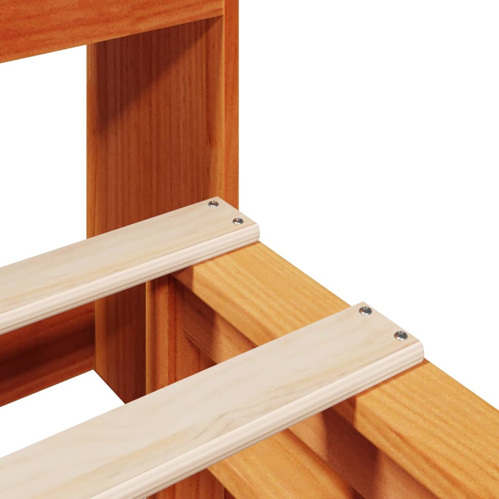 Bookcase Bed without Mattress Wax Brown 180x200 cm Super King Solid Wood