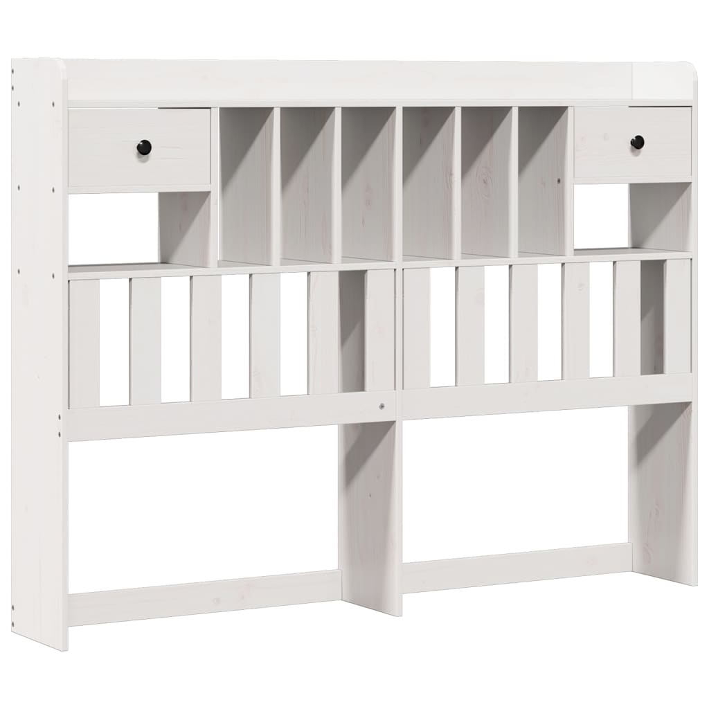 Bookcase Bed without Mattress White 140x200 cm Solid Wood Pine