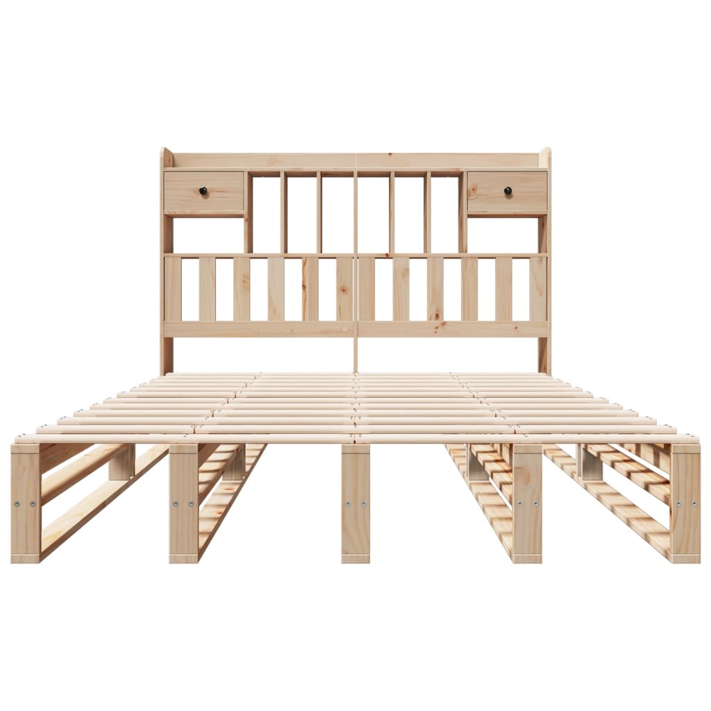 Bookcase Bed without Mattress 160x200 cm Solid Wood Pine