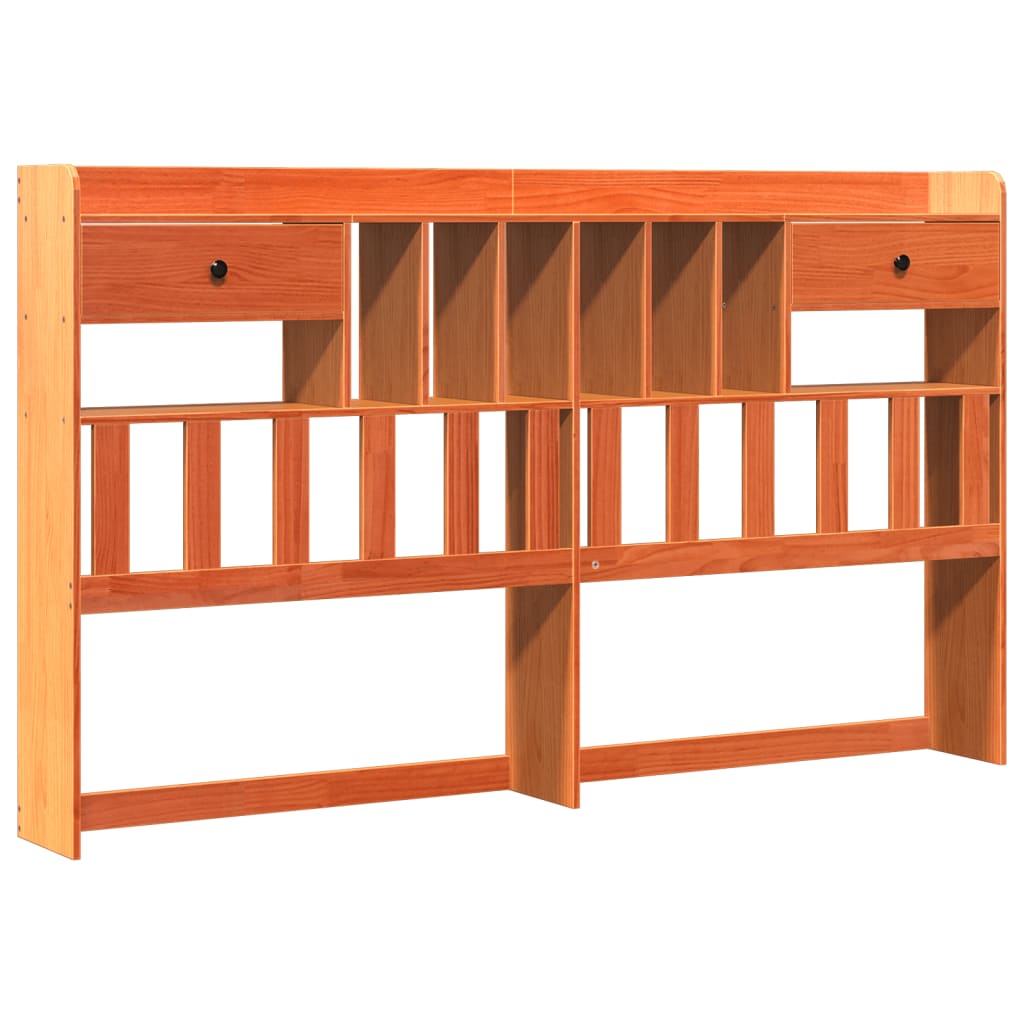 Bookcase Bed without Mattress Wax Brown 200x200 cm Solid Wood Pine