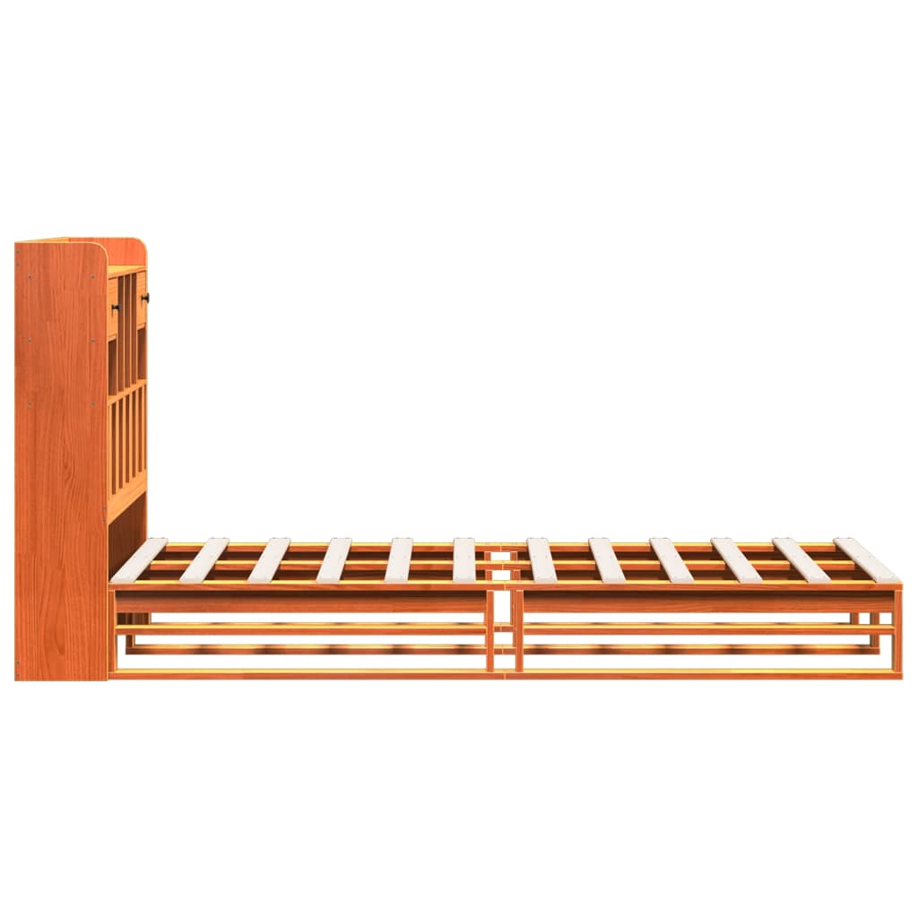 Bookcase Bed without Mattress Wax Brown 75x190 cm Small Single Solid Wood Pine