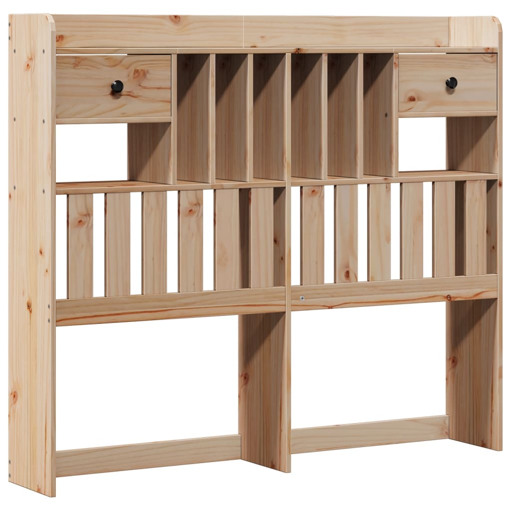 Bookcase Bed without Mattress 135x190 cm Double Solid Wood Pine