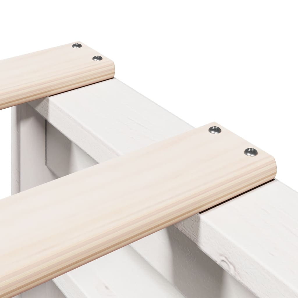Bookcase Bed without Mattress White 135x190 cm Double Solid Wood Pine