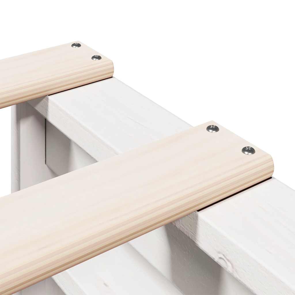 Bookcase Bed without Mattress White 140x190 cm Solid Wood Pine